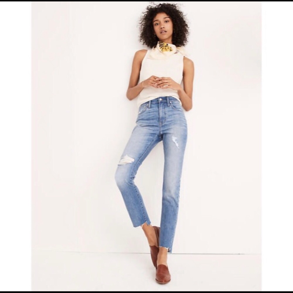 Madewell High-Rise Slim Boyjean Step-Hem Lita Wash